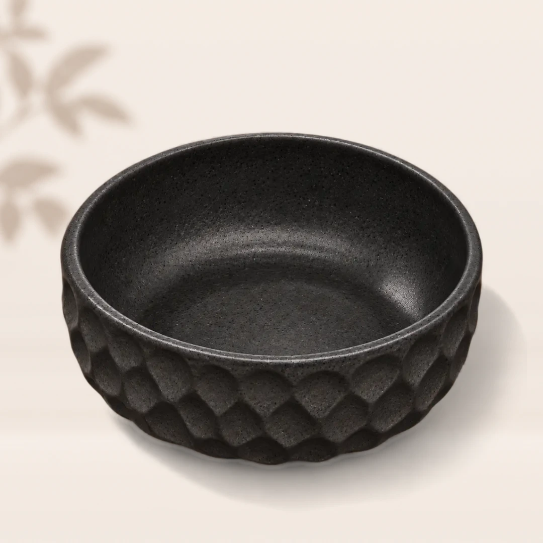 Bowl-Rock-Amber-Black-bg Bowl - Rock - Image 1